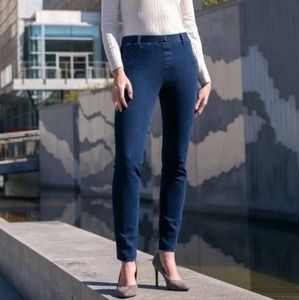 Betabrand Yoga Denim Women's Size Large Petite LP Skinny Leg Dark Indigo  EUC